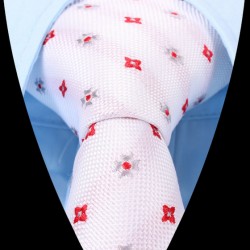 Hedvábná kravata bílá se vzorem