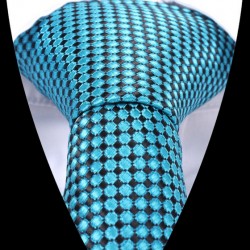 Hedvábná kravata tyrkysová se vzorem