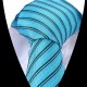 Hedvábná kravata tyryksová pruhovaná