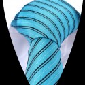 Hedvábná kravata tyrkysová pruhovaná