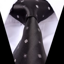 Hedvábná kravata černá se vzorem