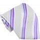 Hedvábná kravata šedá fialová pruhovaná