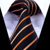 Hedvábná kravata černá pruhovaná