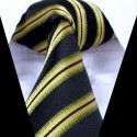 Hedvábná kravata tmavá se zeleným pruhem
