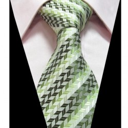 Hedvábná kravata zelená se vzorem