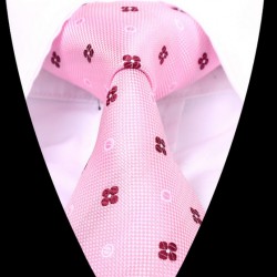 Hedvábná kravata růžová se vzorem