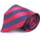 Hedvábná kravata tmavě modrá  červená pruhovaná