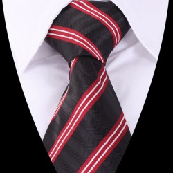 Hedvábná kravata černá pruhovaná