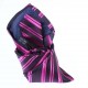 Hedvábná kravata tmavá s růžovými pruhy