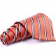 Hedvábná kravata oranžová pruhovaná