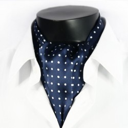 Pánská hedvábná kravatová šála tmavě modrá
